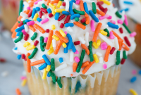 Bright and Cheerful Funfetti Cupcakes