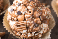 Decadent Turtle Popcorn Bites