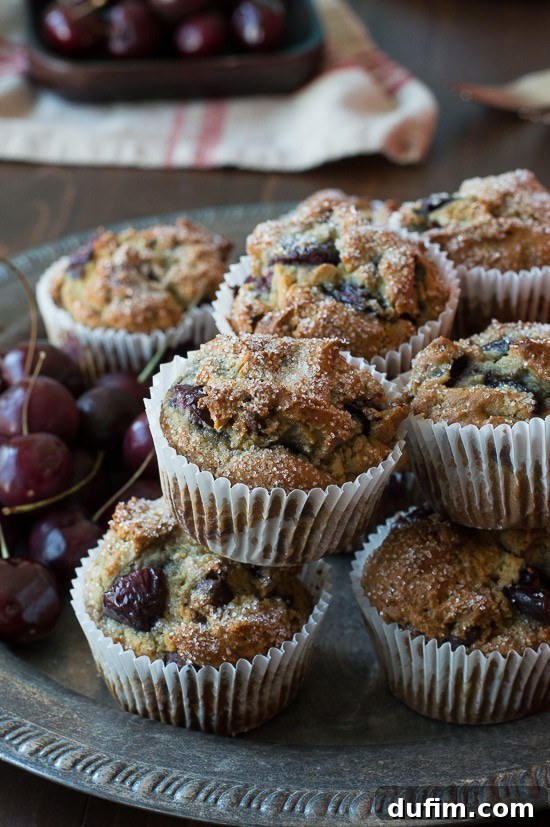 Cherry Chocolate Chip Muffins - full of fresh cherries and chocolate chips!