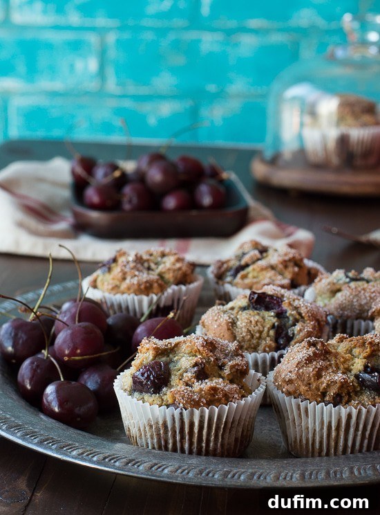Cherry Chocolate Chip Muffins - full of fresh cherries and chocolate chips!