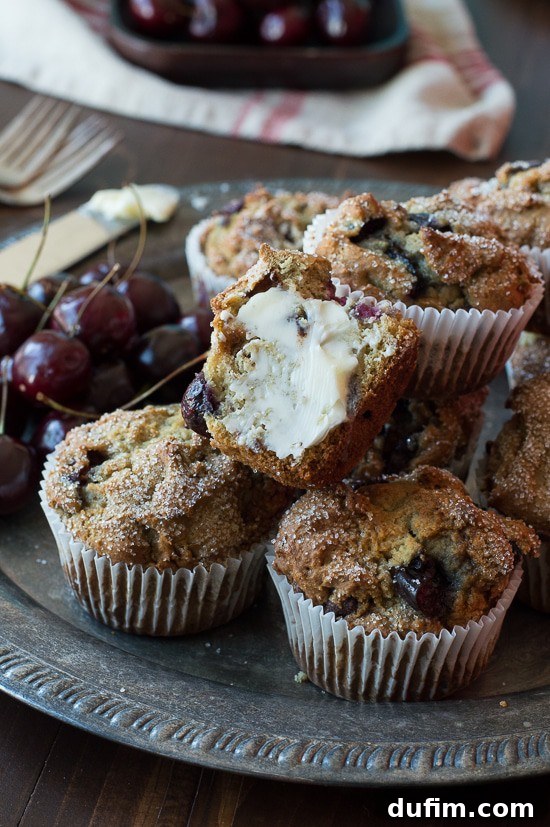 Cherry Chocolate Chip Muffins - full of fresh cherries and chocolate chips!