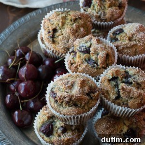 Cherry Chocolate Chip Muffins - full of fresh cherries and chocolate chips!