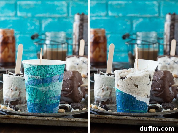 Mocha Buster Bars - homemade mocha ice cream, oreos, peanuts, and hot fudge all covered in magic shell! 