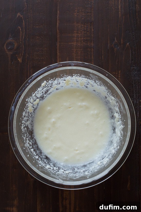 Cake batter consistency after adding eggs