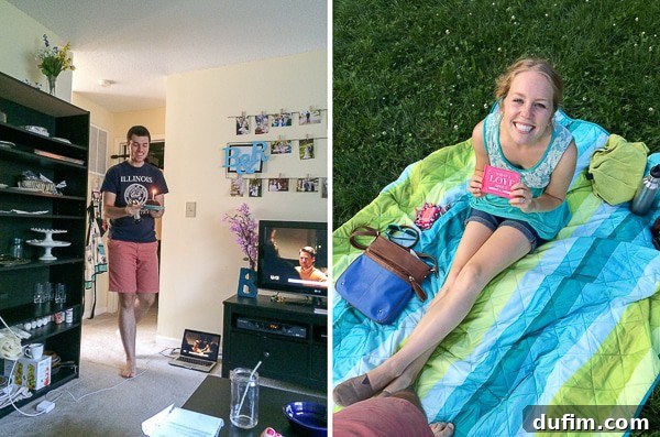 Beyond the Kitchen Walls: Summer 2015 5 Birthday donut cake with candle and singing husband, romantic picnic dinner surprise