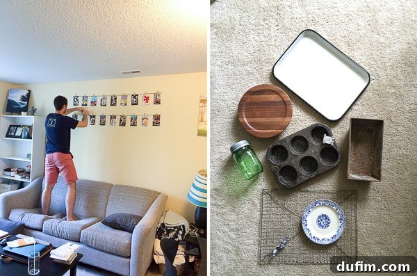 Beyond the Kitchen Walls: Summer 2015 6 Living room wall adorned with printed food photographs, treasures found at an antique market