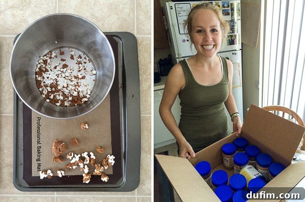 Beyond the Kitchen Walls: Summer 2015 8 Experimental batch of clumpy caramel corn, a bounty of twelve jars of peanut butter