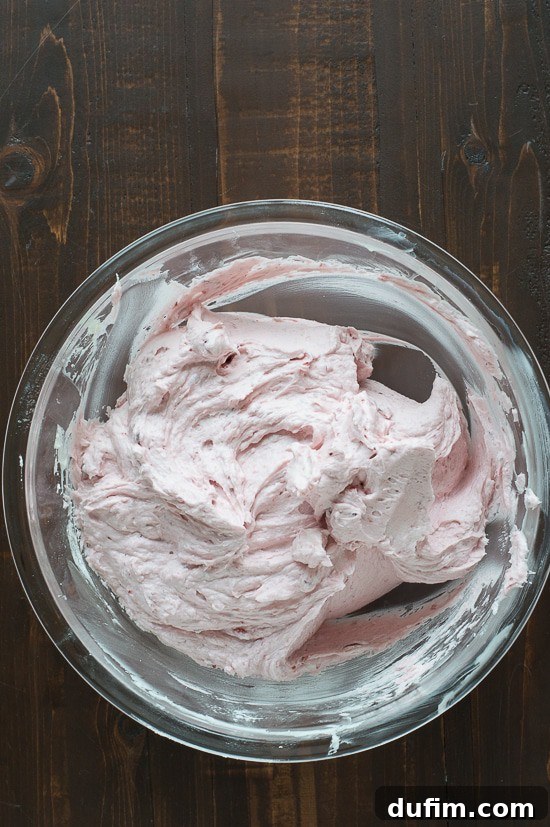 Finished cherry buttercream, ready for decorating