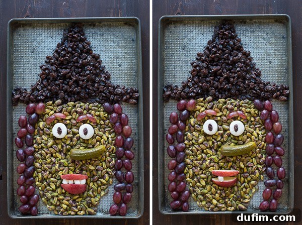 A closer view of the witch's mouth on the Halloween Platter, showcasing different options for teeth: a full set of mini marshmallow teeth or a single marshmallow snaggletooth.