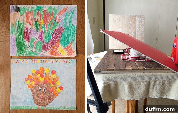 Thanksgiving turkey hand craft with a nanny kid and a ruined peppermint buttercream frosting