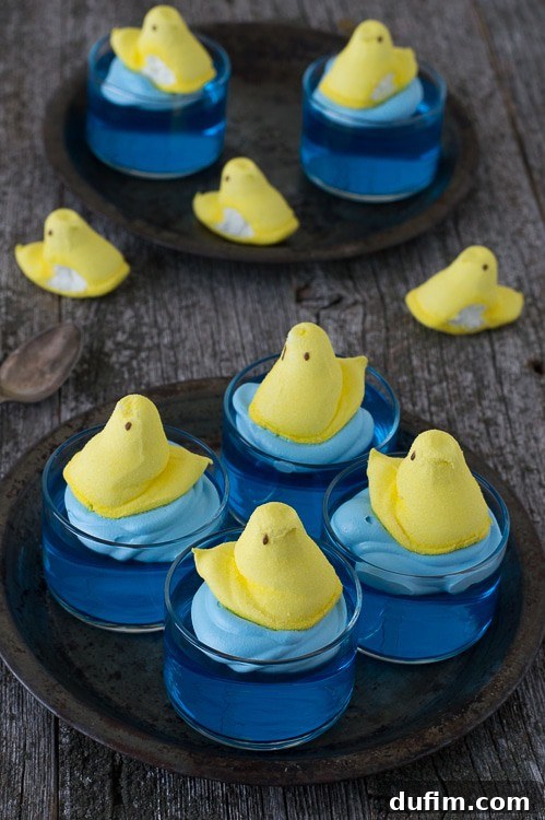 The Flavors That Defined 2015 11 Whimsical Swimming Peeps Jello Cups with marshmallow Peeps floating