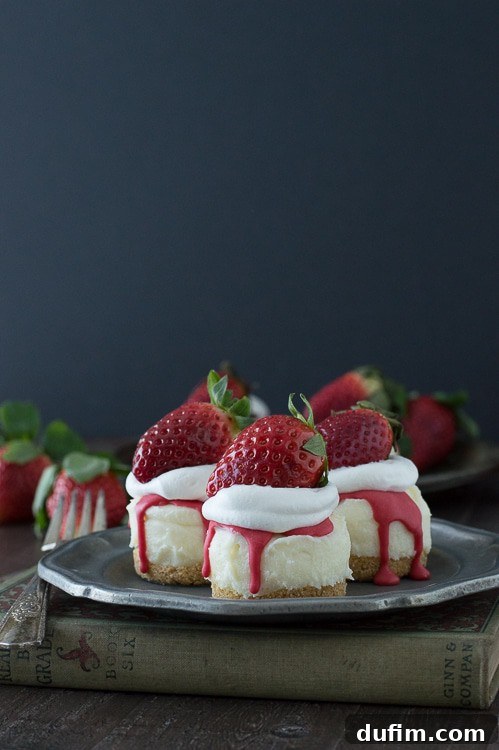 The Flavors That Defined 2015 4 Creamy No Bake White Chocolate Cheesecake garnished with fresh strawberries