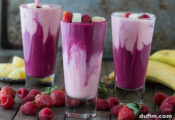 Ingredients for the strawberry pineapple smoothie layer