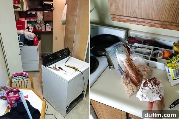 From Stove to Story: January 2016 4 January 2016 Recap Image 3: Vintage washing machine repair, puppy chow chocolate spill