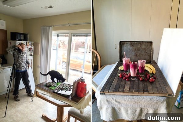 From Stove to Story: January 2016 5 January 2016 Recap Image 4: Blogger's panicked face after puppy chow spill, berry beet smoothies photoshoot