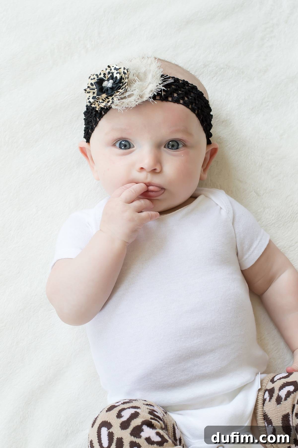 Adorable baby Clara smiling sweetly