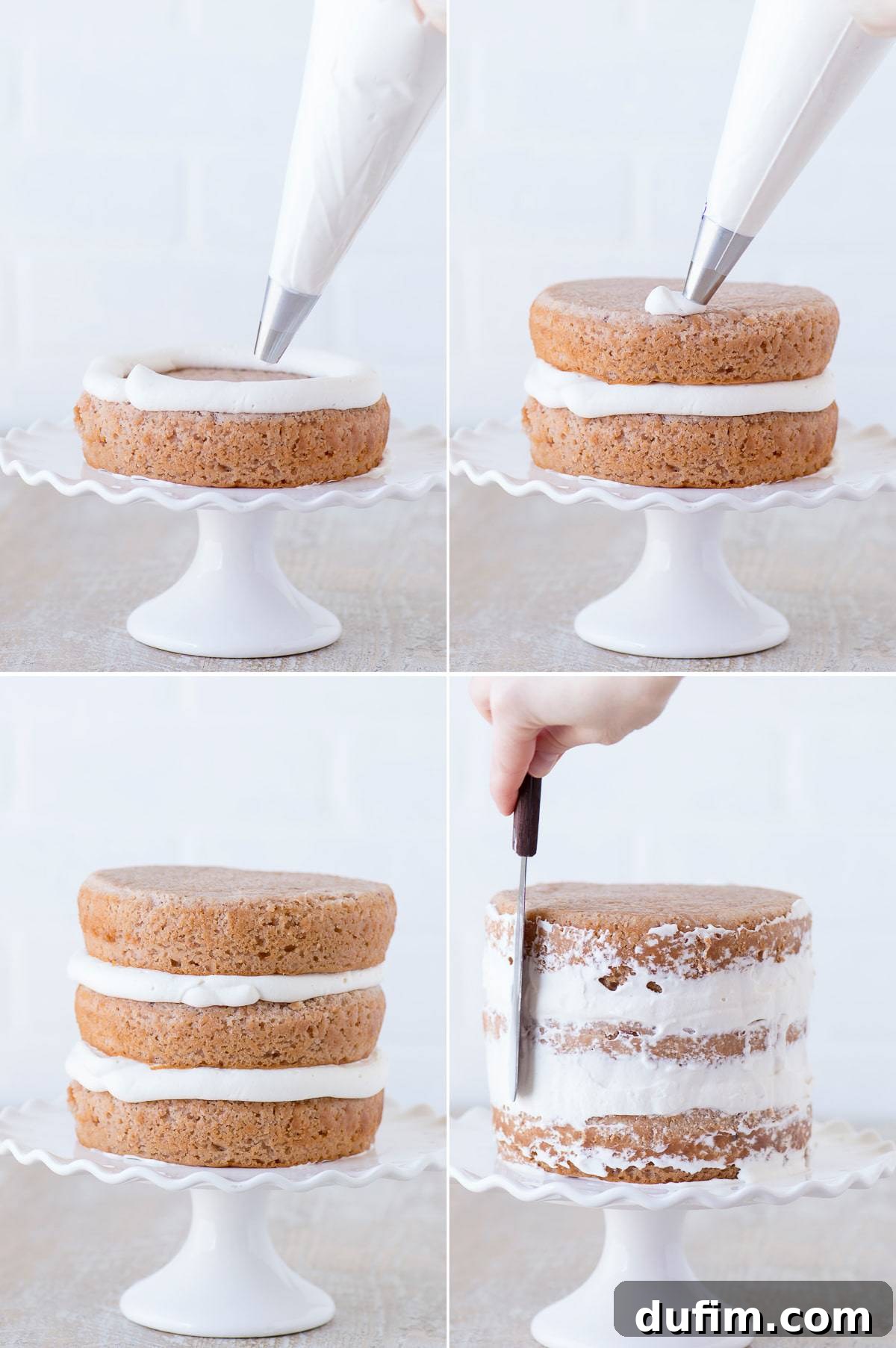 This strawberry naked cake is made with fresh pureed strawberries and is paired with homemade sweet cream whipped cream! Like a strawberries and cream cake!