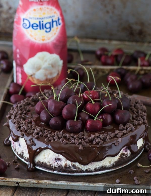 Rich Chocolate Cherry Indulgence 5 Creamy cheesecake batter with cherries.