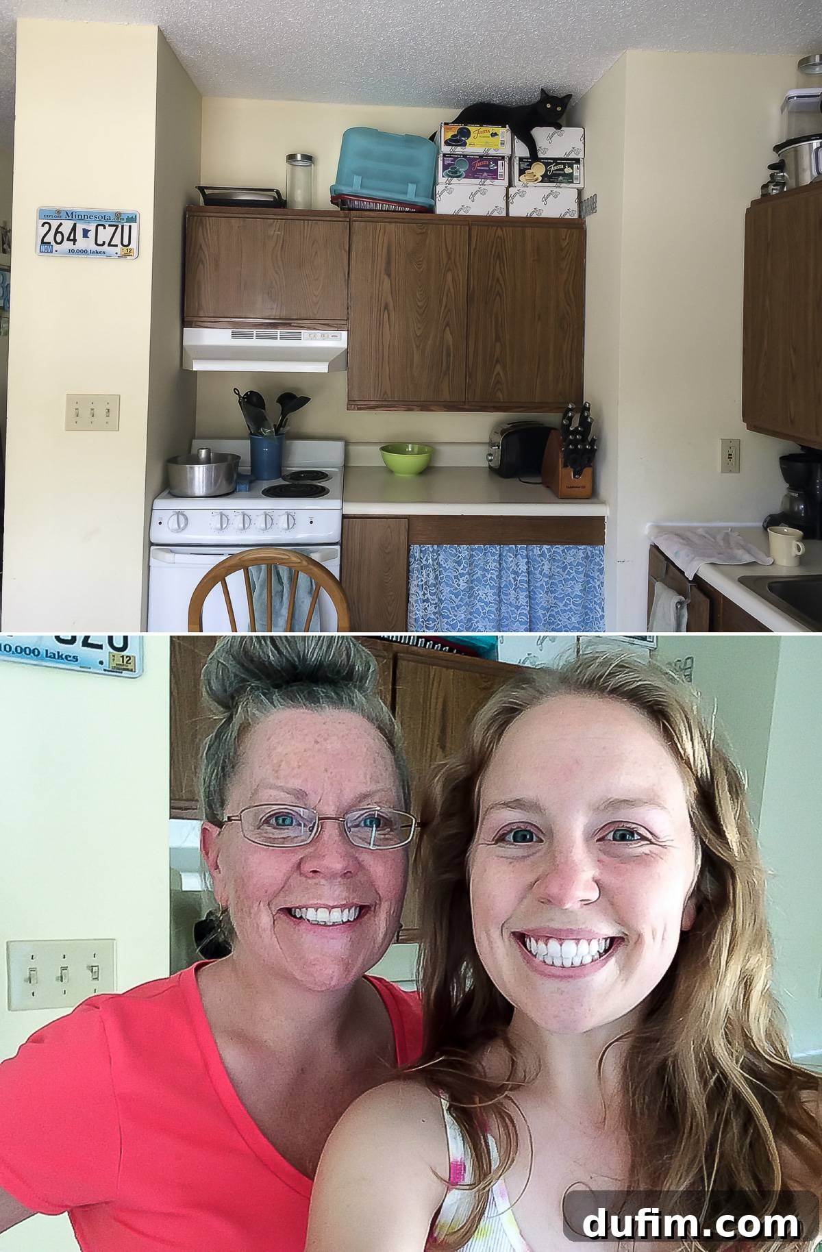 Our cat Salsa on top of Fiesta ware boxes and a precious mother-daughter bonding day