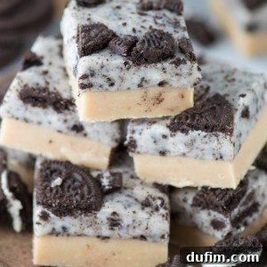 Peanut Butter Oreo Explosion Fudge 6 Two layer peanut butter oreo fudge recipe that is only 4 ingredients! This is easiest and BEST fudge recipe!