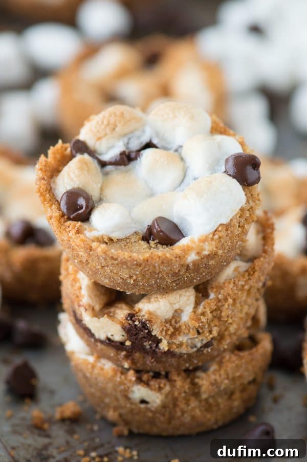 Delicious indoor S’mores Cups made with chocolate chips and marshmallows, perfectly golden and inviting.