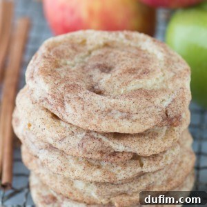 Caramel Apple Snickerdoodles - a fall twist on snickerdoodle cookies! These actually taste like caramel apple and remind me of those green caramel apple suckers!