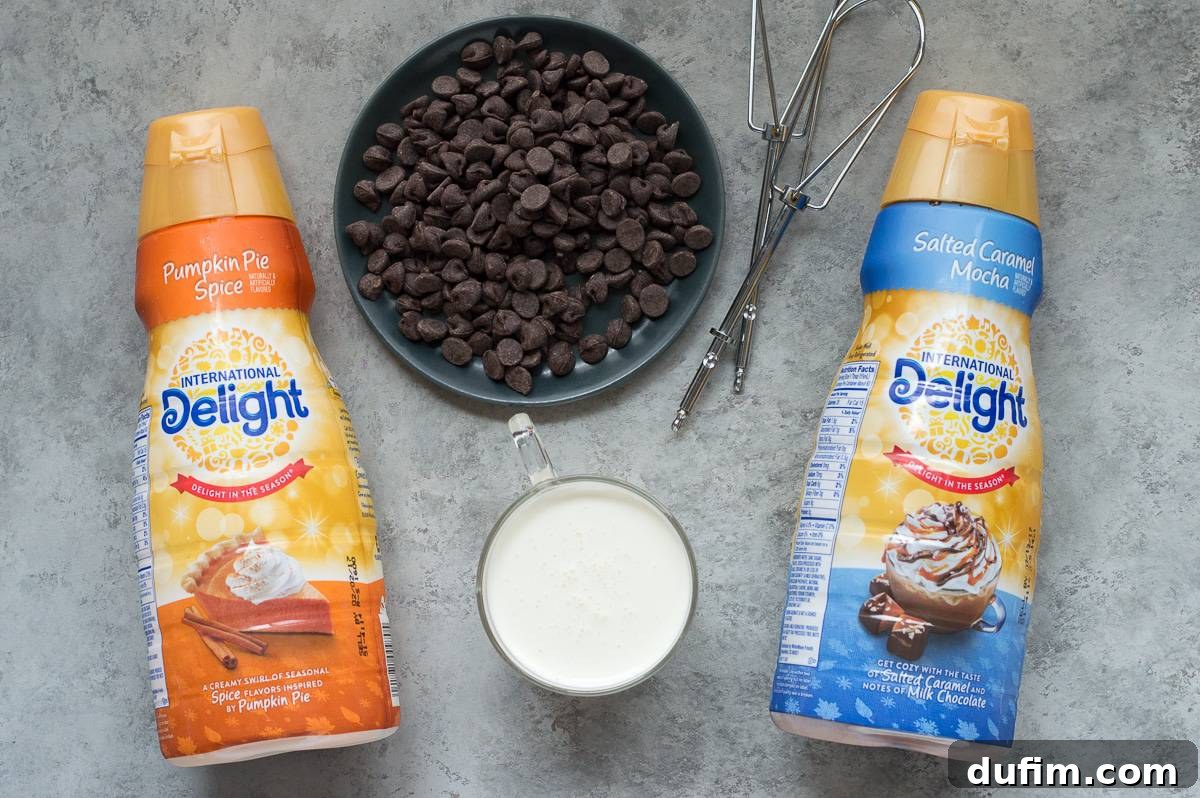 Close-up of a fluffy, delicious 3-ingredient mousse made effortlessly with coffee creamer, garnished with delicate chocolate shavings and a hint of sea salt.