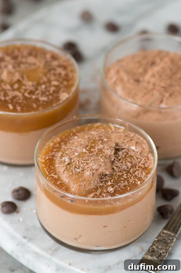 A close-up view of a beautifully textured 3-ingredient mousse, showcasing its light and airy consistency that's easy to achieve with coffee creamer.
