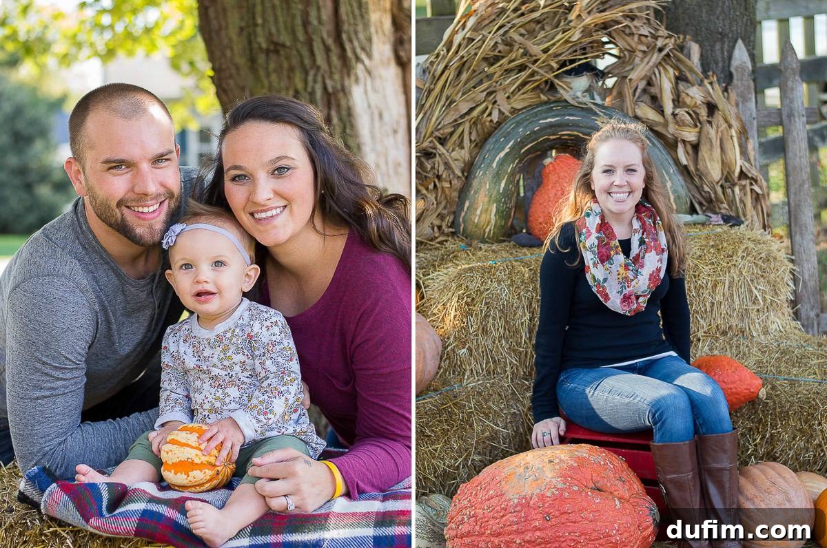 October 2016 Beyond the Kitchen 14 A photographer carefully setting up a family portrait with young children in a picturesque fall outdoor setting
