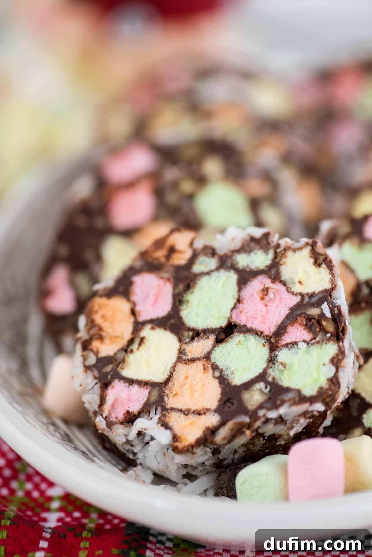 no bake christmas church window cookies sliced on a white plate
