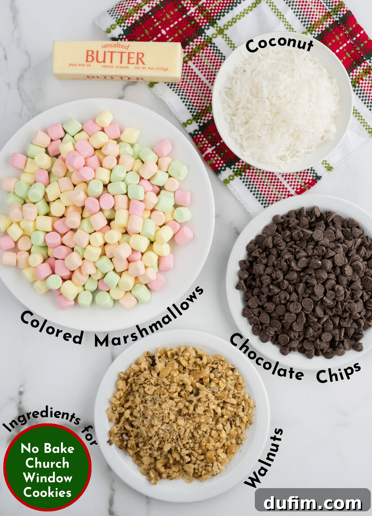 ingredients to make no bake christmas church window cookies
