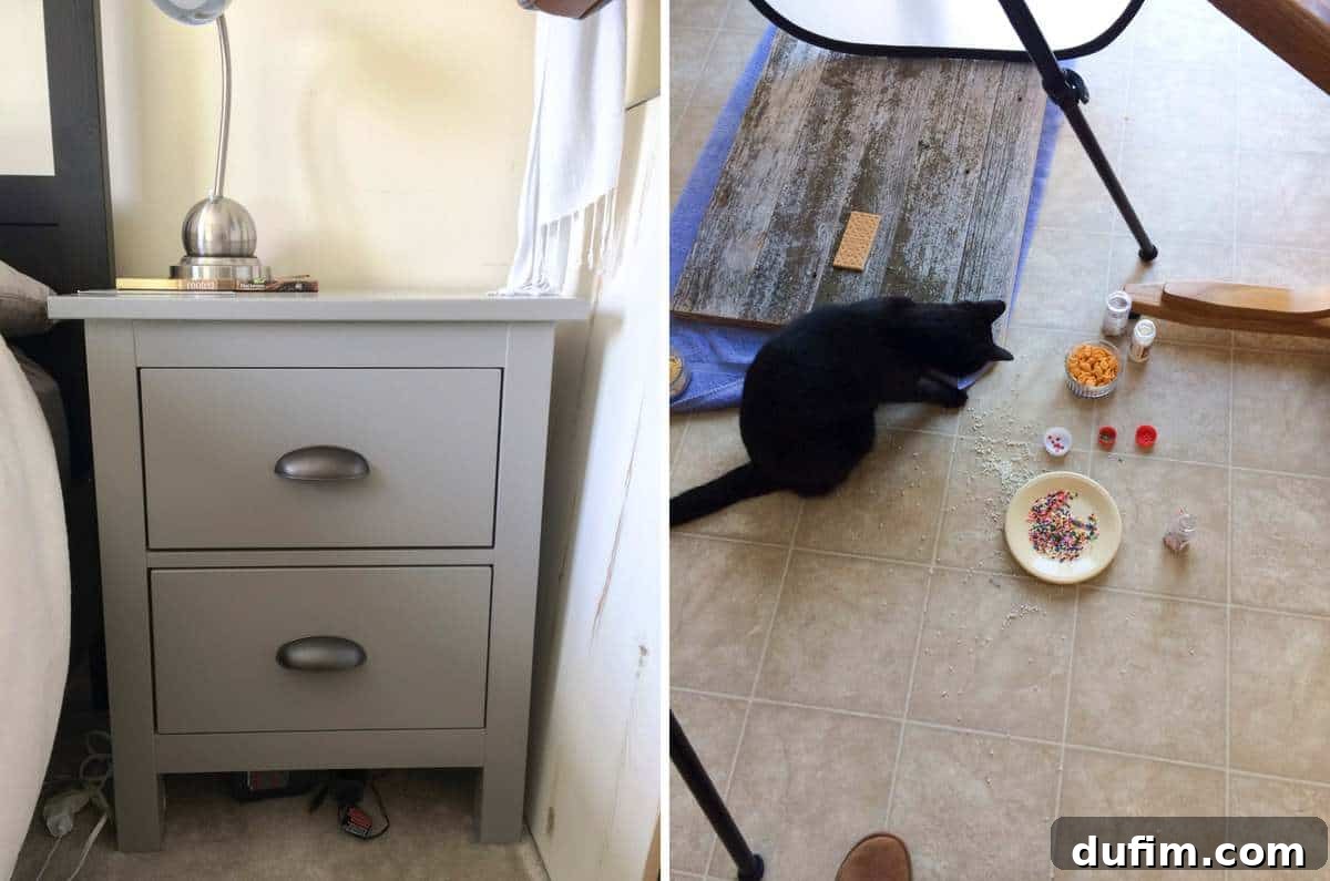 February 2017: Off the Menu 6 A beautifully completed IKEA project, possibly a cabinet, featuring stylish cup pulls, showcasing a successful home decor transformation.