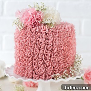 Crimson Raspberry Chocolate Torte 6 Top view of the stunning raspberry chocolate cake, ready to be served