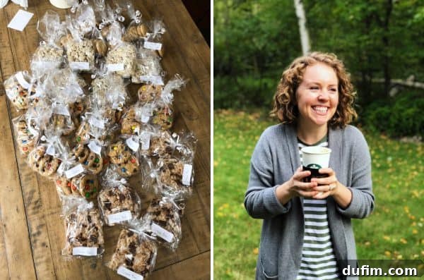 A September 2018 Kitchen Break 3 Assortment of homemade treats for a bake sale, including s'mores bars, peanut butter cookies, and monster cookies