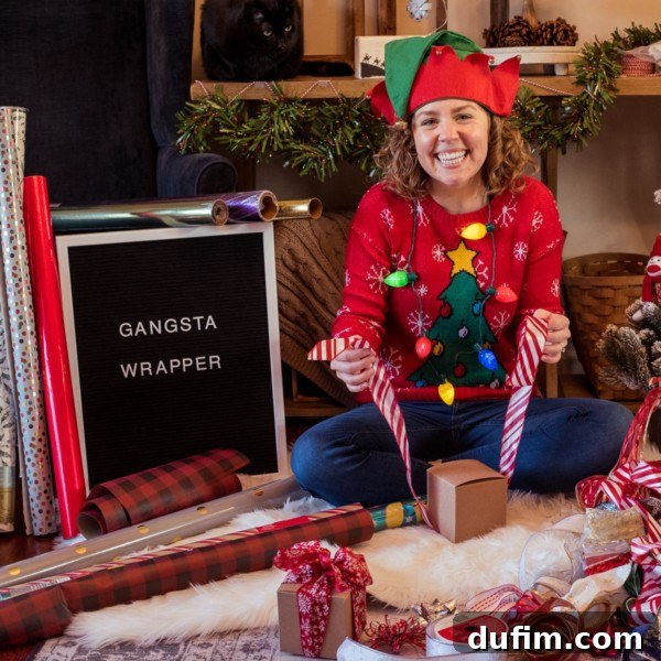 Funny Christmas letterboard quote: 'Gangsta Wrapper'