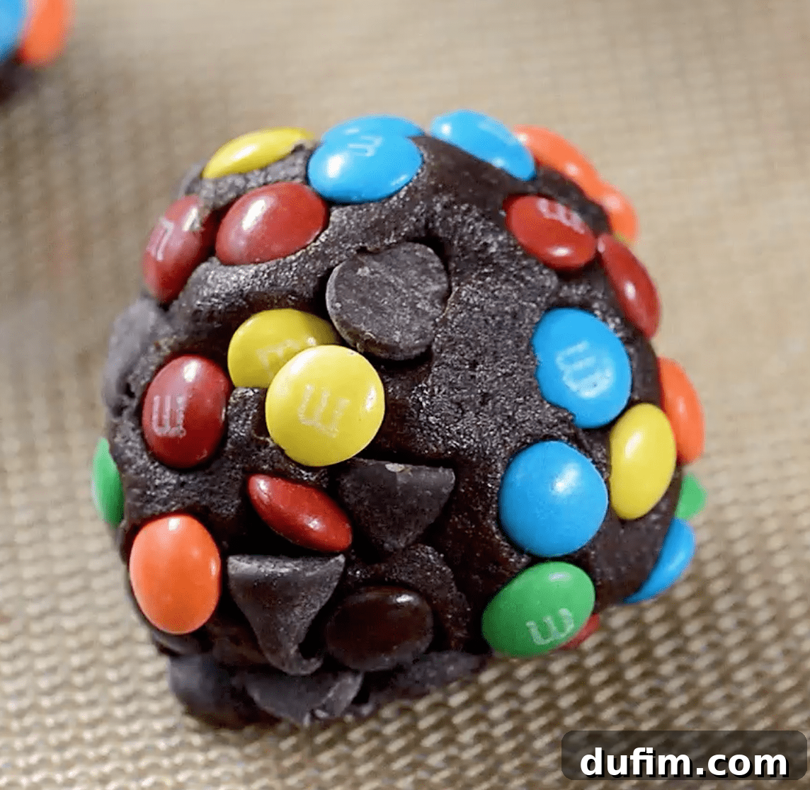 Irresistible MM Chocolate Chip Cookies 6 chocolate M&M cookie dough ball
