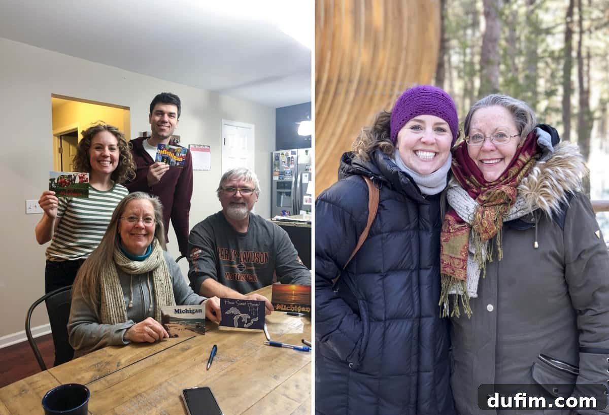 Family visit in March, enjoying time together at home
