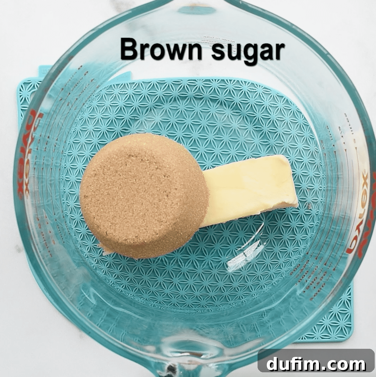 butter and brown sugar in a glass bowl