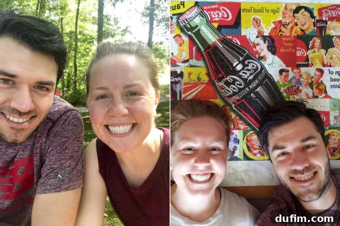 Celebrating two major milestones at the end of June with an ice cream date: Ryan's 10-mile run and reaching 1 million blog page views, along with a completed puzzle.