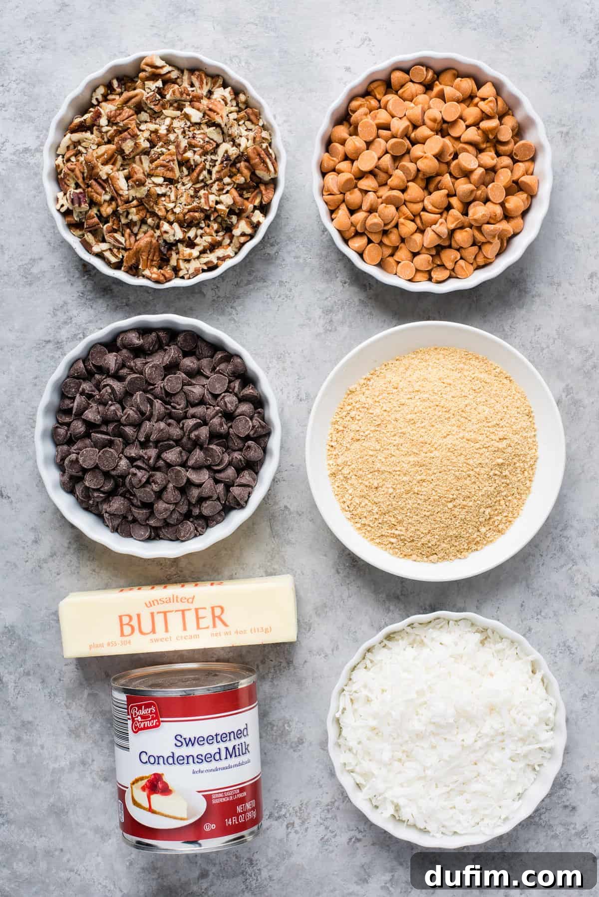 ingredients to make 7 layer bars