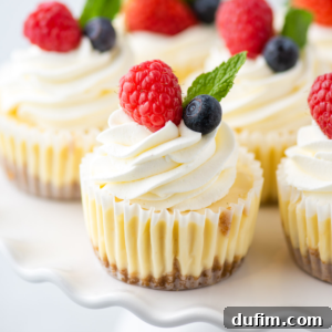 Closeup of a cheesecake cupcake on cake stand
