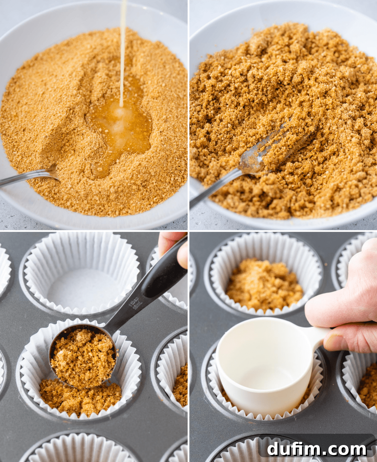 Zesty Lemon Cheesecake Bites 5 how to make crust for mini cheesecakes collage image