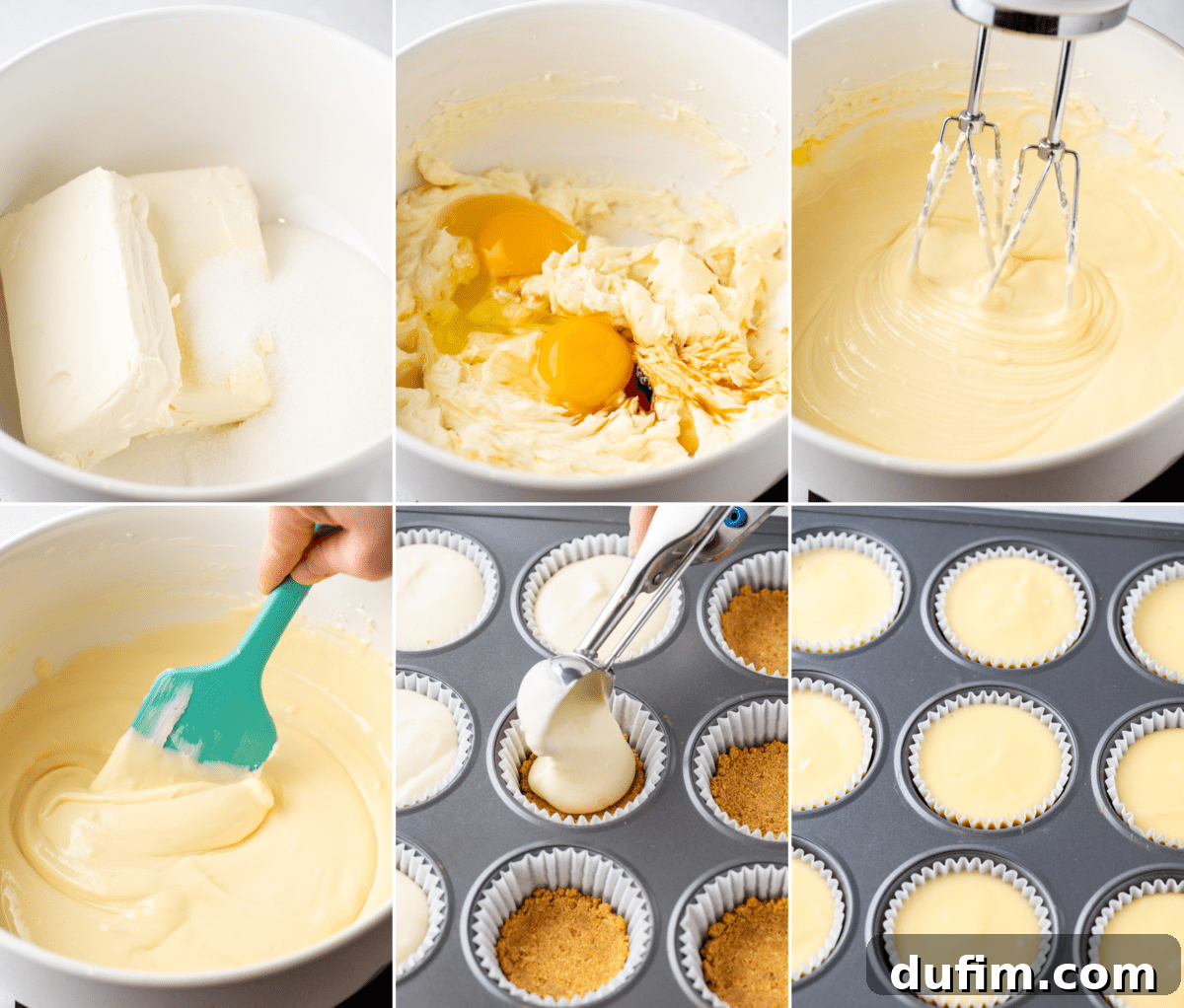 Zesty Lemon Cheesecake Bites 6 how to make mini cheesecakes collage image