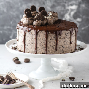 Whole Oreo cake on cake stand