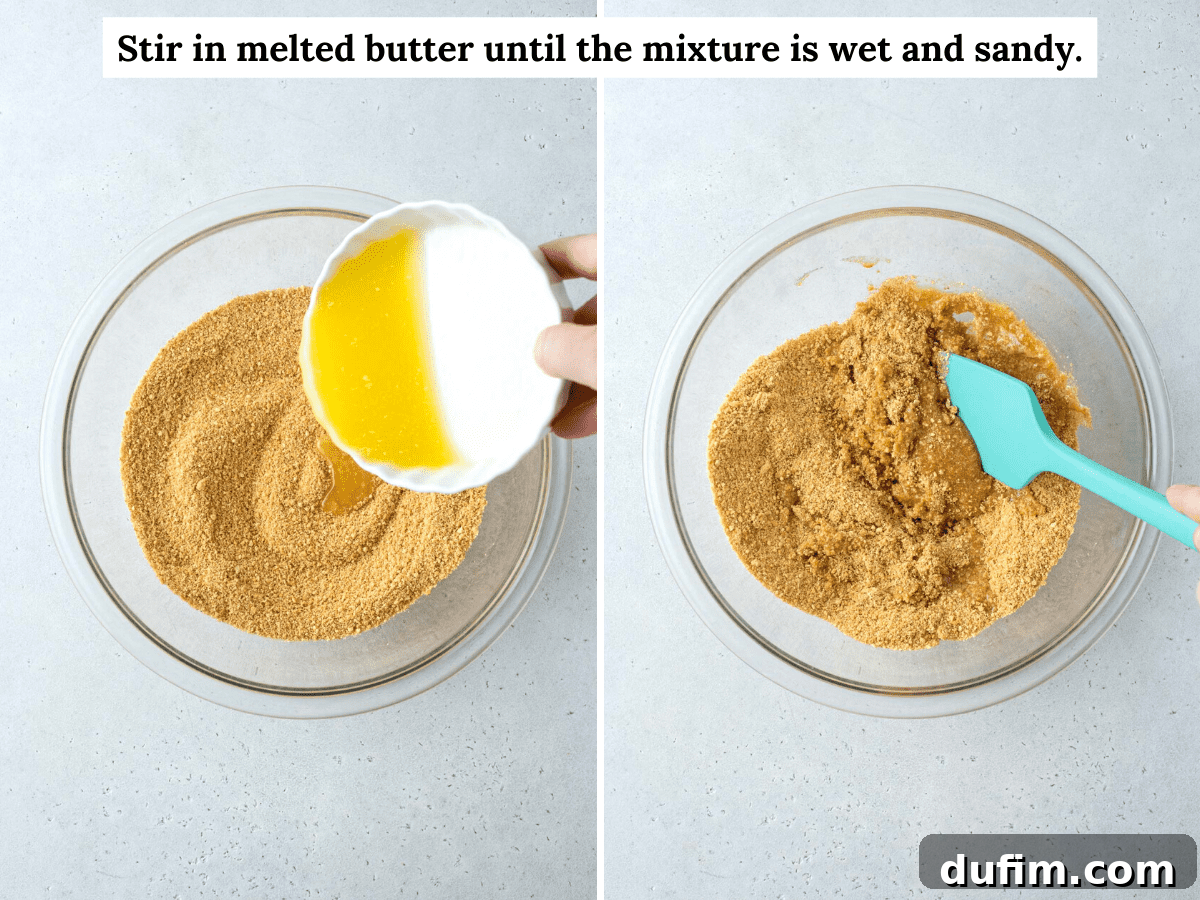 glass mixing bowl with melted butter and spatula