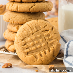 Gluten-Free Peanut Butter Cookies on a cooling rack