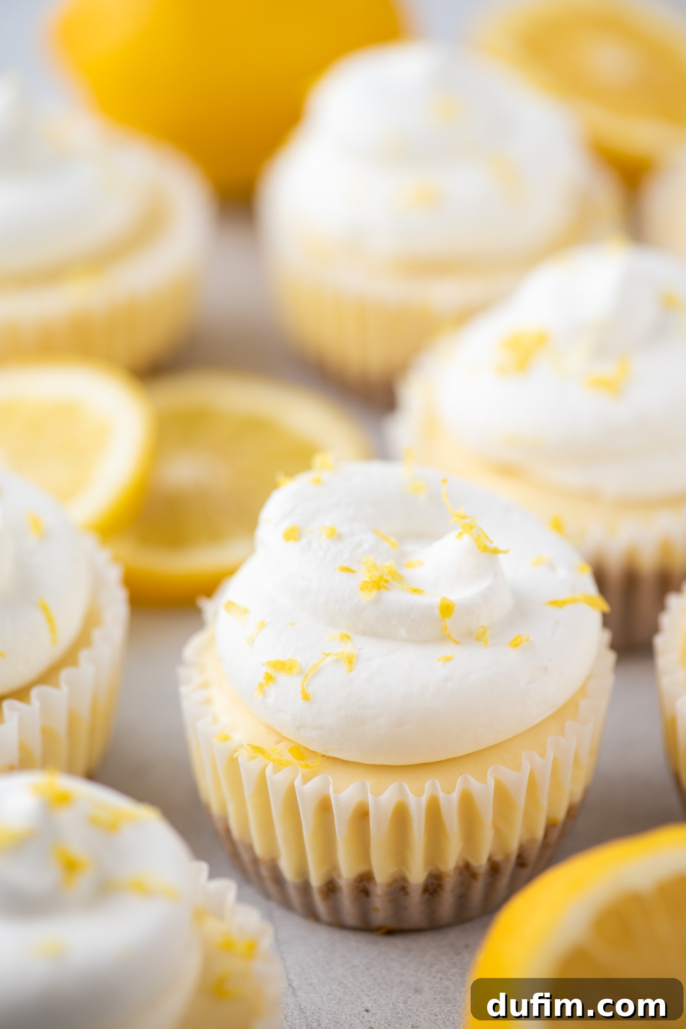 Sweetly Whipped Perfection 3 homemade whipped cream on top of mini lemon desserts