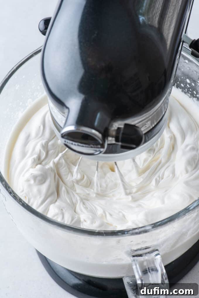 Sweetly Whipped Perfection 10 homemade whipped cream freshly made in an electric mixer bowl