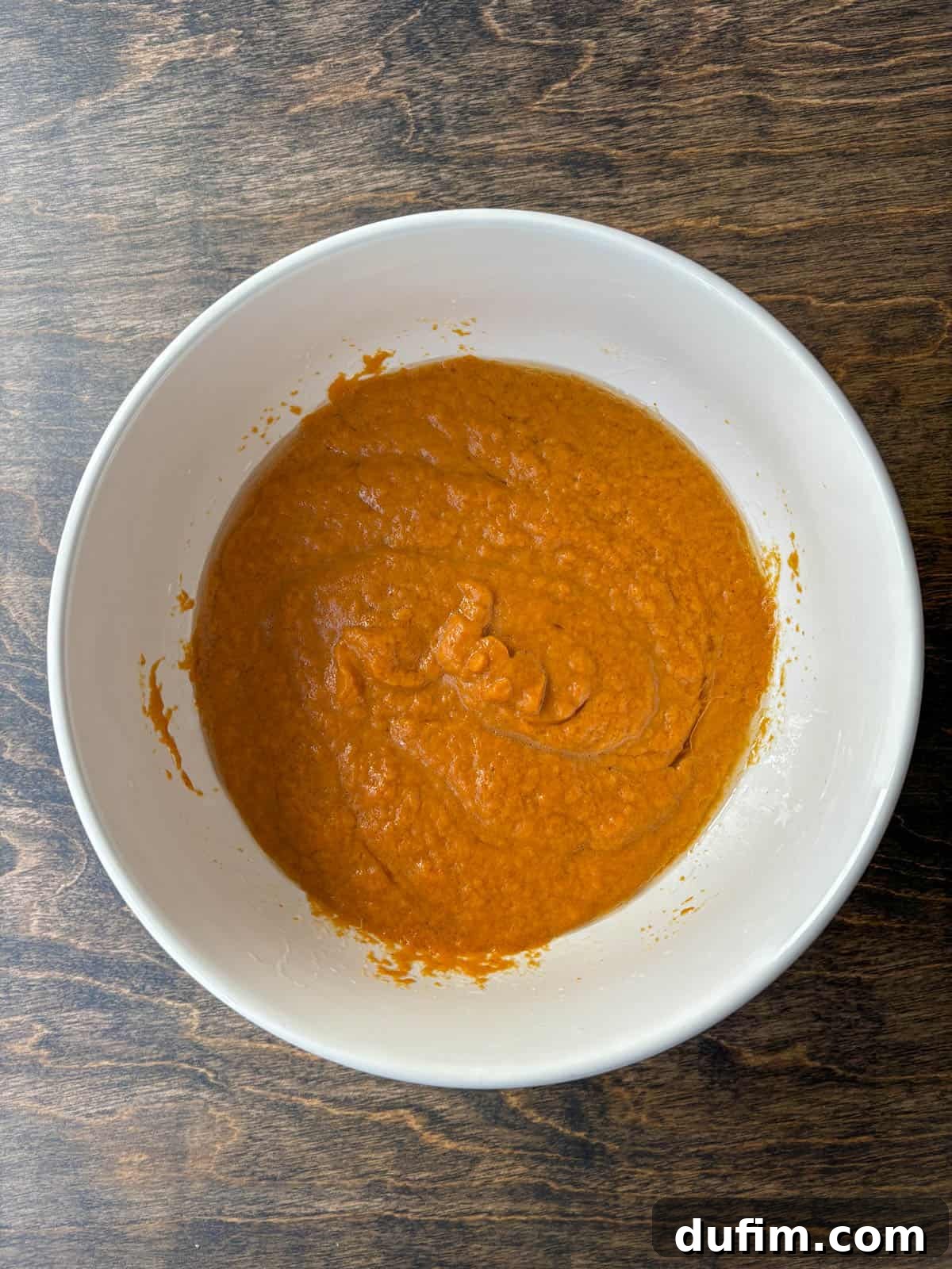 pumpkin puree mixture in a white bowl