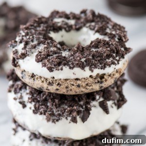 The BEST oreo donut! Oreos in the batter and crushed Oreos on top of the white chocolate - so delicious!